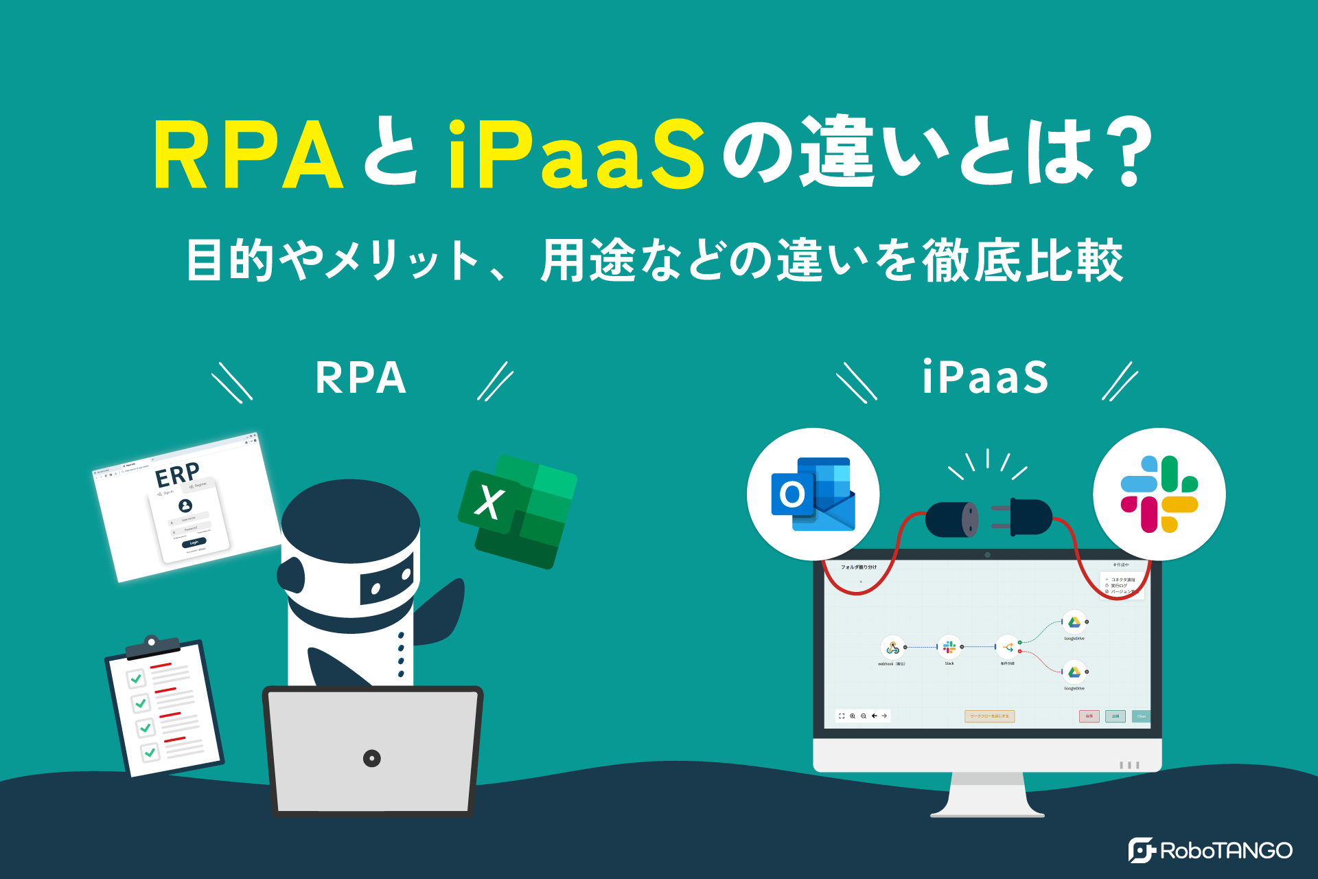 RPAとiPaaSの違いとは？目的やメリット、用途などの違いを徹底比較