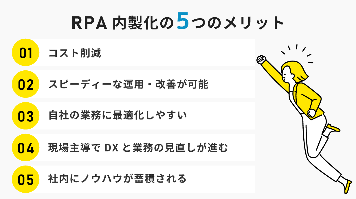 RPA内製化の5つのメリット