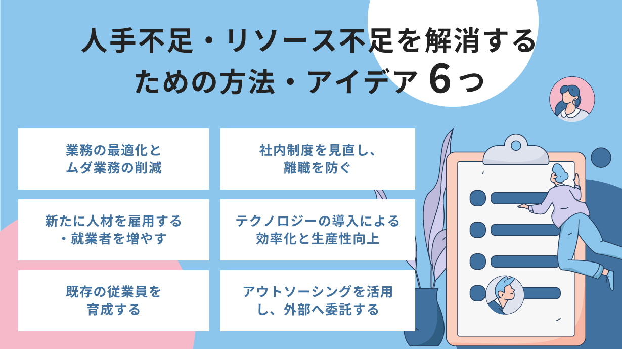 人手不足・リソース不足を解消するための方法・アイデア6つ