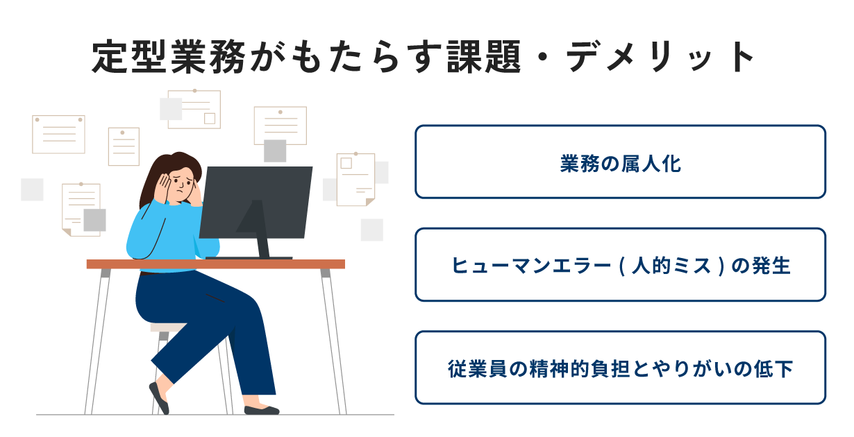 定型業務がもたらす課題・デメリット