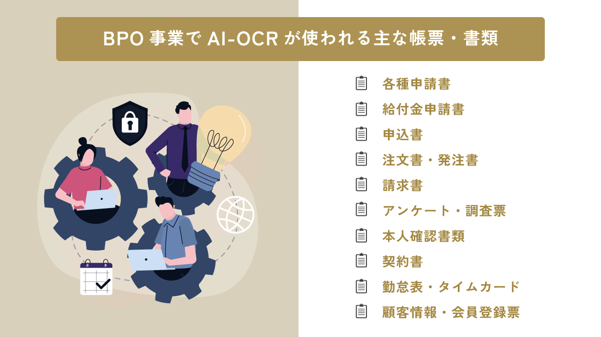BPO事業でAI-OCRが使われる主な帳票・書類